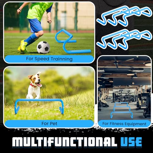 Blue 6-Inch Speed Agility Training Hurdles Set of 10 - Detachable, Durable PVC for Sports & Fitness