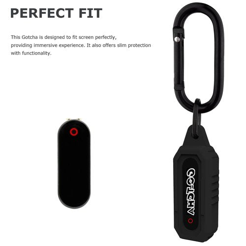 Chanvoo Silicone Case for Go-Tcha with Keychain Carabine (Black)