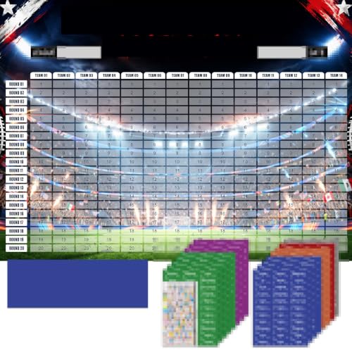 ROPODE Midnight Blue Fantasy Football Draft Board Kit 2026-2027