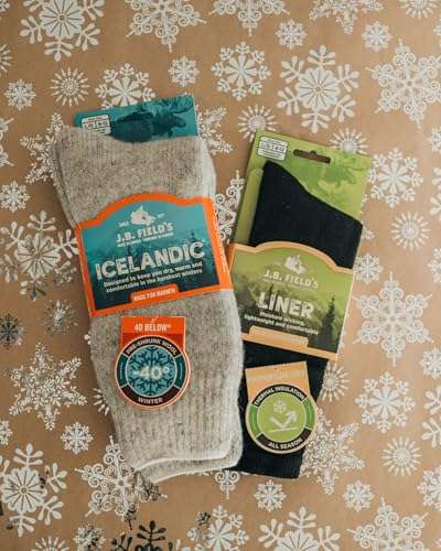 Large Green 2-Pack Thermal Winter Hiking Socks - 85% Wool, 40 Below Arctic Trail