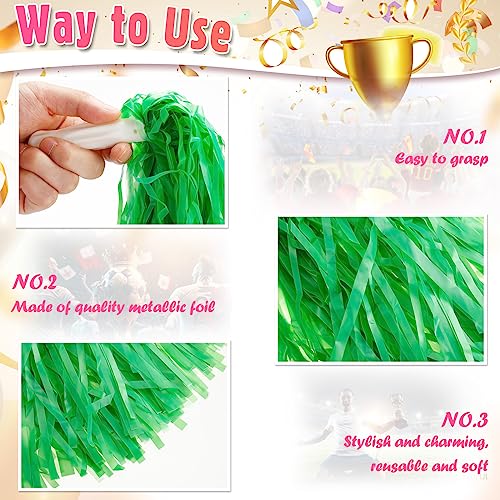 Colorful Cheerleader Pom Poms Bulk with Handles - 48 Pack