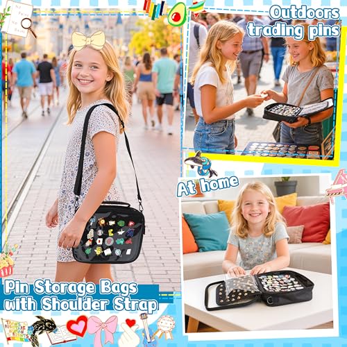 Pin Display Book for Trading Pins with Shoulder Straps and Clear Cover