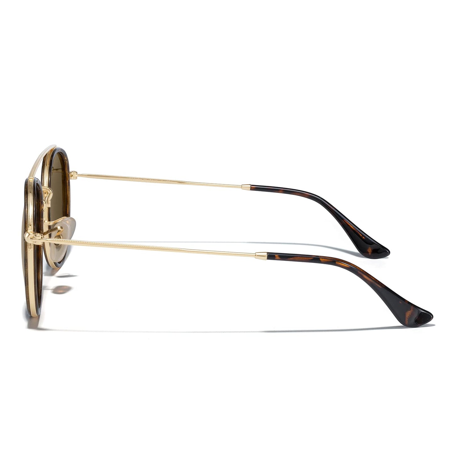 MERRY'S Retro Round Polarized Sunglasses - Unisex Double Bridge Sun Glasses