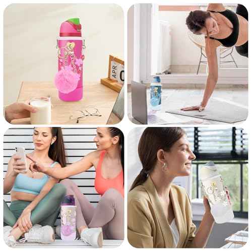 6Pcs Cup Accessories Set for Owala Water Bottle 24oz, 1Pcs Water Bottle Handle Strap, 1Pcs Siliocne Cup Boot, 3Pcs Charms for Owala Kids, Owala Coffee Tumbler, Owala FreeSip-Blue