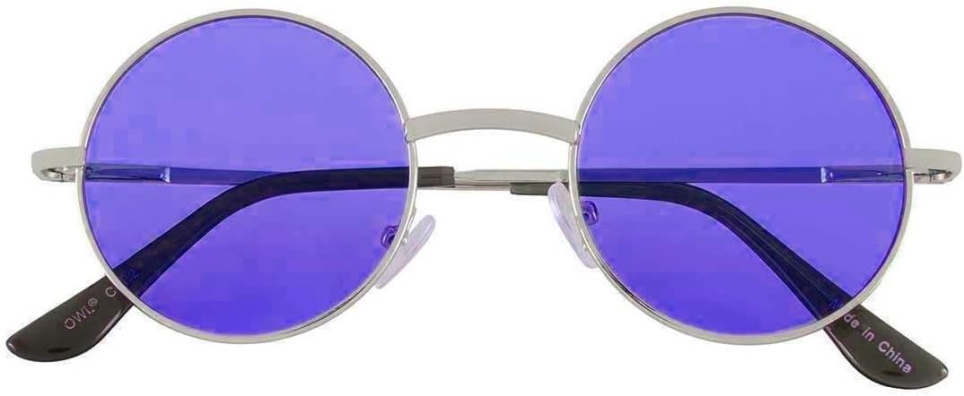 OWL Round Sunglasses Metal Frame Hippie Sunglasses UV400 Polycarbonate Circle Lens John Lennon Sunglasses for Men Women