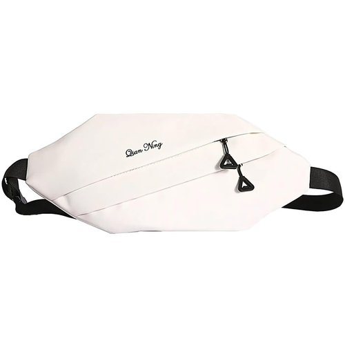 Shirolilu Colorful Octagon Crossbody Slim Hidden Travel Sling Bag Fanny Pack, Anti Theft Lightweight Casual Shoulder Backpack, Zipper Daypack for Work Hiking Outdoor Sports (White)
