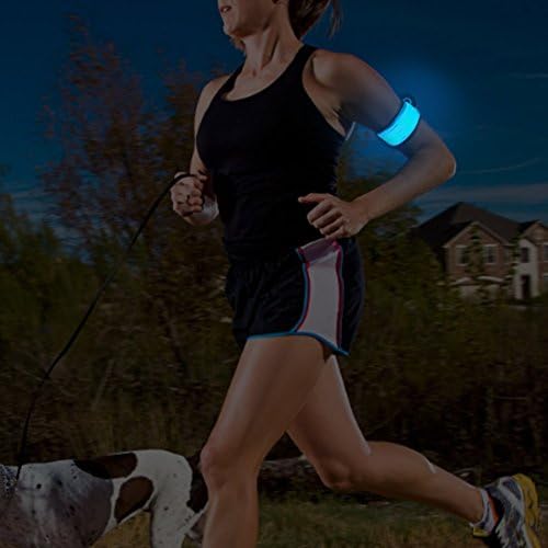 Fashion&cool LED Slap Band, USB Rechargeable Light Up Sport Armband, Glow in The Dark Adjustable Bracelets for Men&Women, Night Safety Lights for Running, Jogging Cycling, Hiking