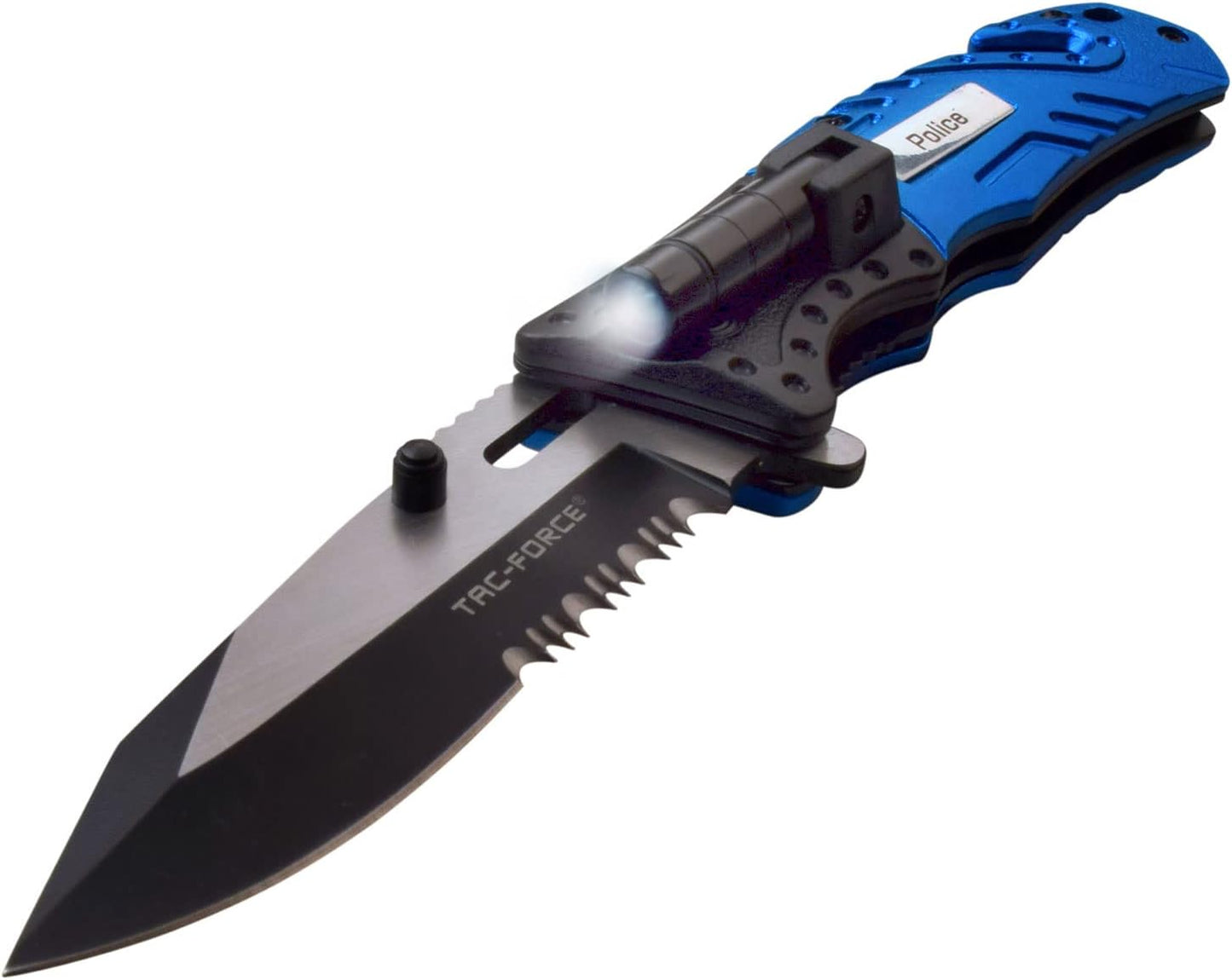 MTECH USA TAC Force TF-835 Series Spring Assist Folding Knife, Two-Tone Half-Serrated Blade, 4.5-Inch Closed