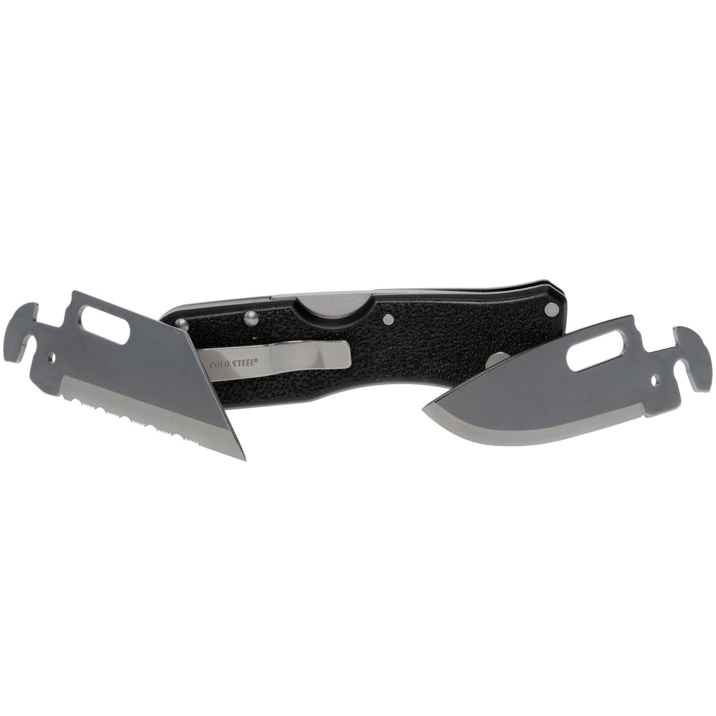 Cold Steel Click N Cut Folder Durable Hunting & Hiking Steel 5 Oz Compact 7" Long Folding Knife with Strong Lock & 2 Interchangeable Blades - Blister Package