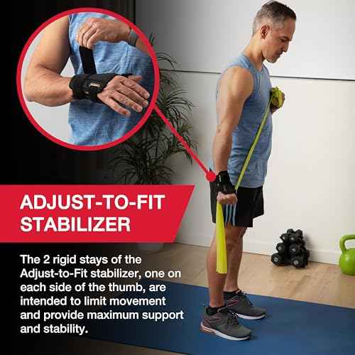 MUELLER Sports Medicine Adjust-to-Fit Thumb Stabilizer, Spica Splint, Thumb Pain Relief Brace for Men and Women, Ideal for De Quervain's Tenosynovitis, Arthritis, Sprains, Fits Right or Left