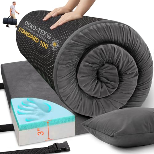 Aodisman 3-Inch Thick Camping Sleeping Pad with Memory Foam, Cot-72x24x3"