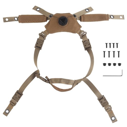 Helmet Cover Cloth,Adjustable Dial Suspension System Chin Strap Tactical Helmet Retention System Chin Strap and Airsoft Helmet Padding Kit Universal EVA Foam Pads Set (TAN)