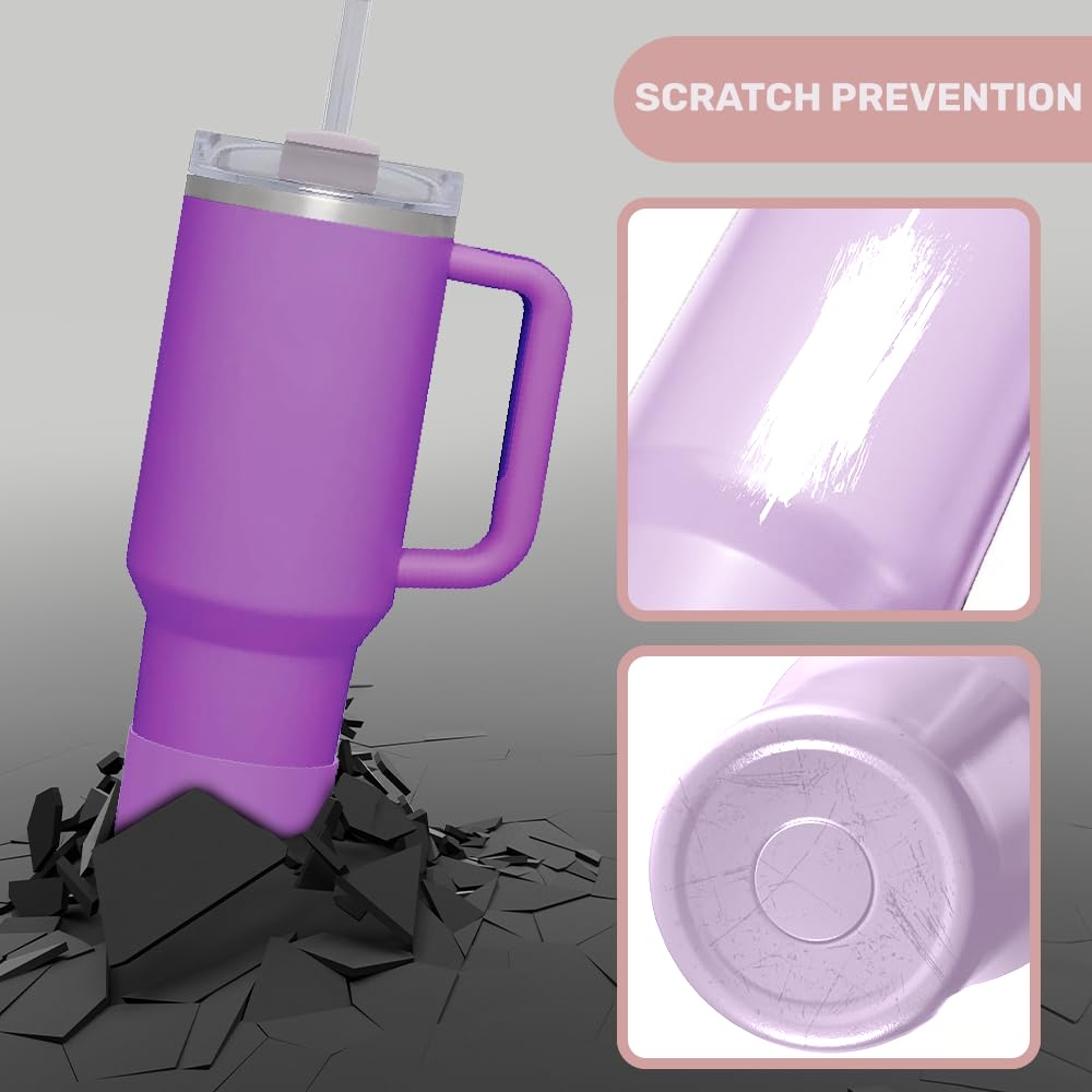 JENCAG 2Pcs Stanley Boot Silicone Sleeve - Elevate Your Bottle's Protection and Aesthetic with Rugged Durability and Stylish Design - Custom-Fit for Stanley Quencher, and Hydroflask Bottles (Orchid)