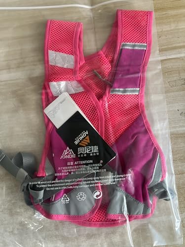 Achsoo Ultralight Marathon Reflective Running Vest Backpack Trail Marathon Hiking Hydration Backpack Pack Bags Outdoor Sport Bag (Pink)