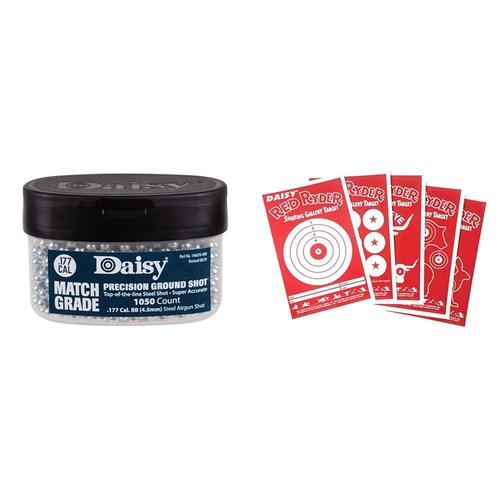Daisy 515 Ground Shoot .177 Steel BB's & *Daisy Red Ryder 993165-312 Paper Targets 25 ct targets