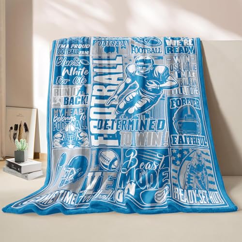 Football Gifts Blanket, Soft Flannel Throw for Team Lovers 50x40"