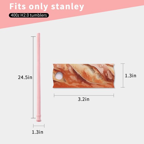 Proke Stanley Cup Accessories Set, 3pcs Name Plates for Stanley 40 oz + 2pcs 9.65in Stanley Straw, Popular Animal Elements Tumbler Decorations, Birthday Christmas Gifts for Family