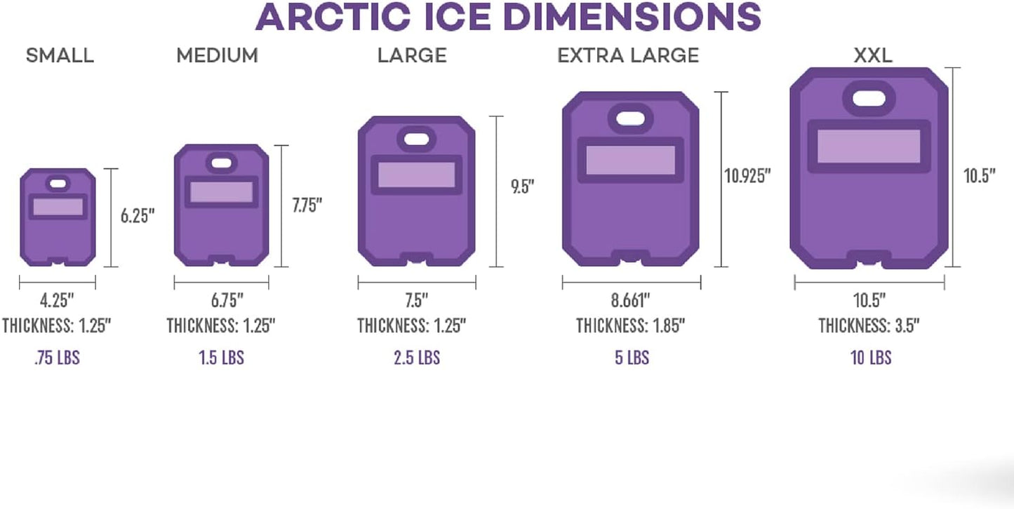 Arctic Ice Tundra Series Reusable Ice Pack - 5°F Cooling for Long-Lasting Cooler Use