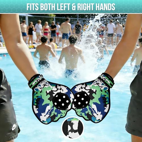 Water Baseball Glove and Bouncing Ball Set - Green for Pool & Beach Water Games