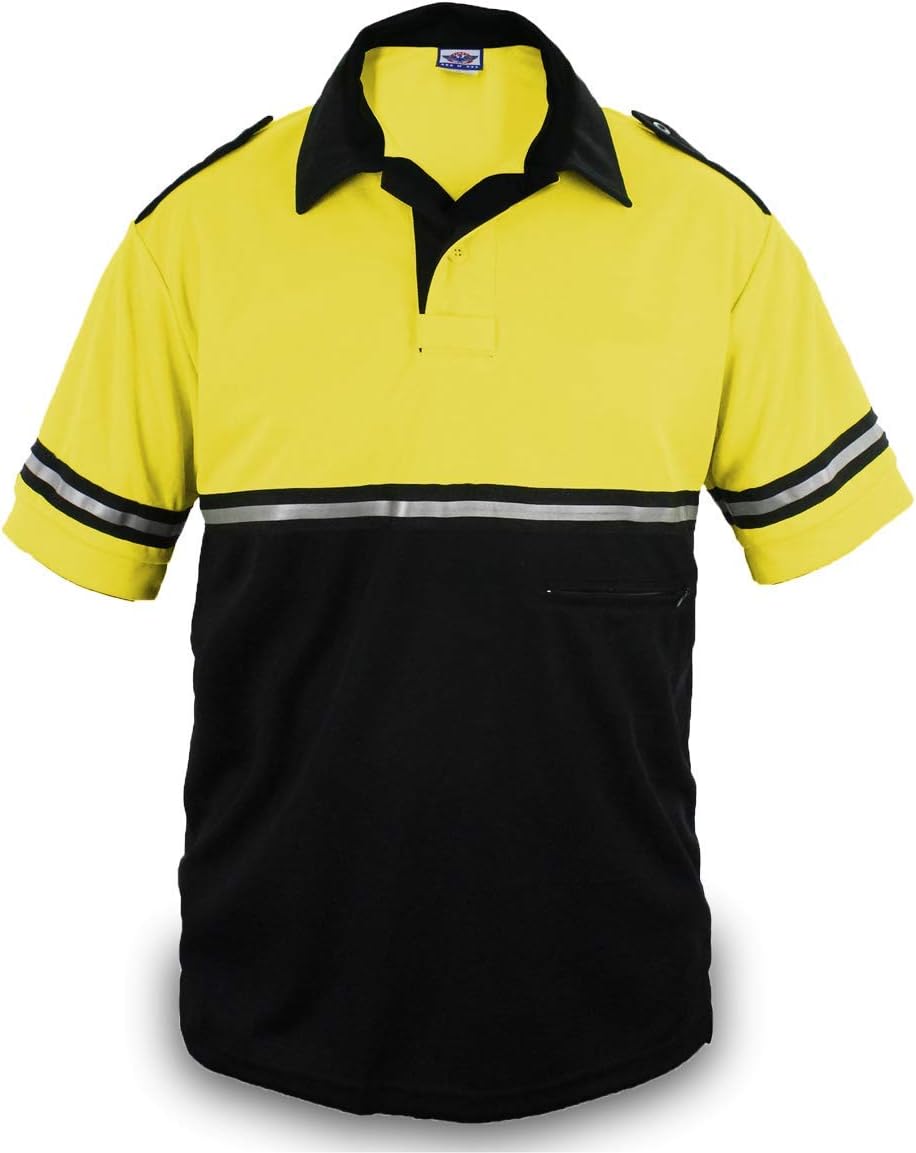 First Class Two Tone Bike Patrol Shirt with Reflective Stripes and Zipper Pocket