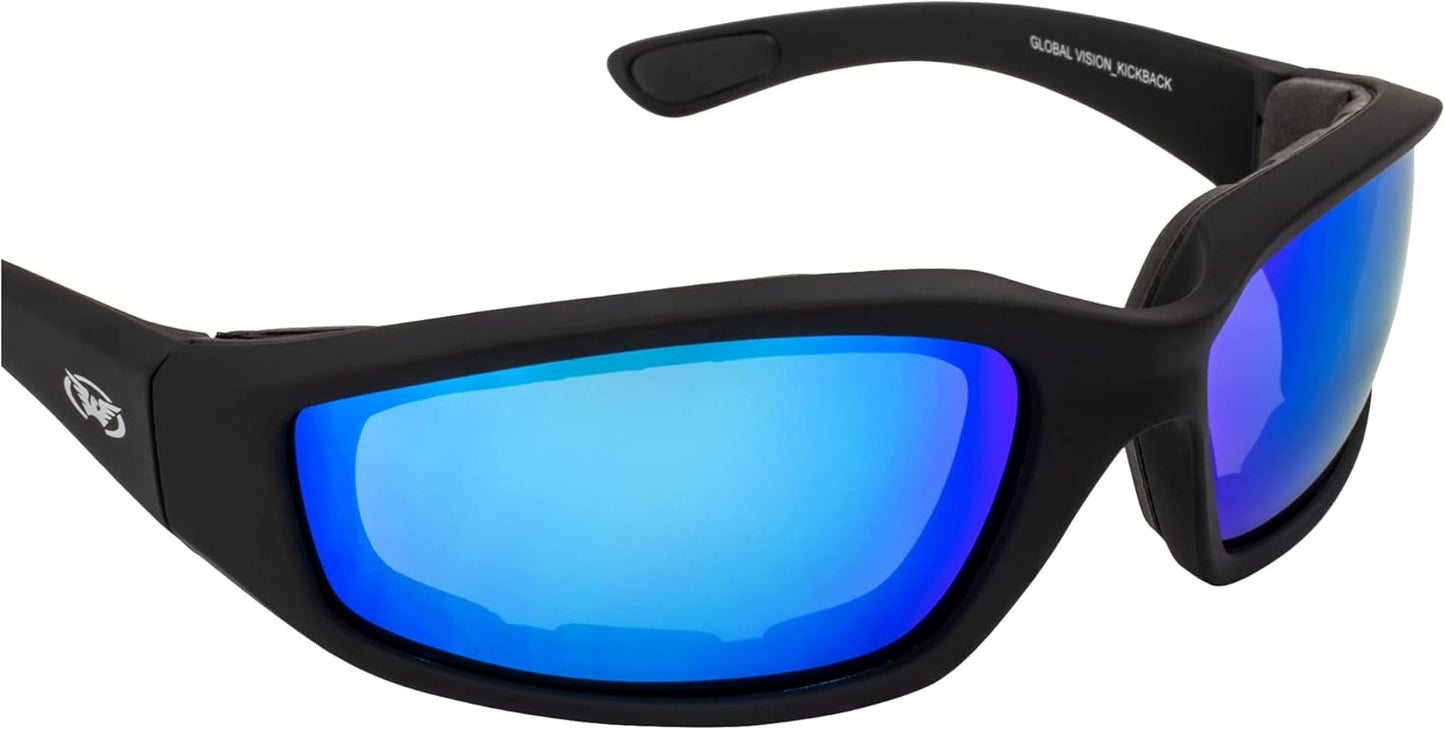 Global Vision Eyewear Black Frame Kickback Riding Glasses with GT Lenses