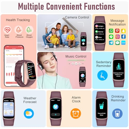 Zeacool Bordeaux Fitness Tracker with Heart Rate Blood Oxygen Sleep Monitor 123 Sports Modes Waterproof Smartwatch