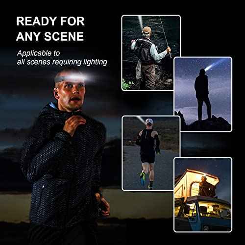 LED Headlamp, 2 Pack Rechargeable Head Lamp Flashlight Motion Sensor, flex pro lightbar 270¡Æ Wide Beam Bright headband, COB XPE Lightweight Waterproof Head Light for Outdoor Running Camping Hiking