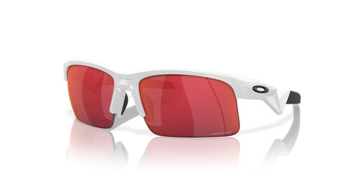 Oakley Kids' OJ9013 Capacitor Rectangular Sunglasses, Polished White/Prizm Field, 63 mm