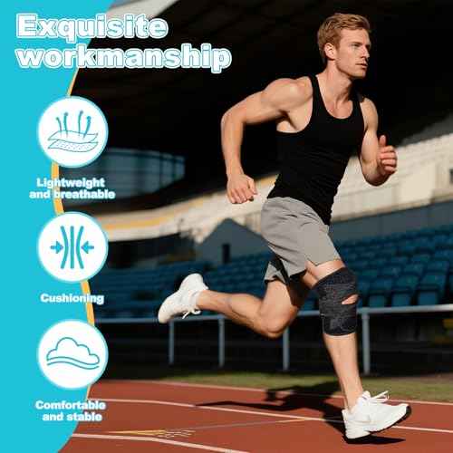Knee Cross Support Brace - with Patella Gel Pad and Side Stabilizer Lightweight Breathable Mesh Fabric Adjustable Elasticity for Workout Sports and Arthritis (X-Large)