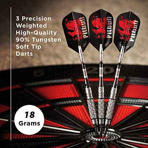 Viper Pitbull 90% Tungsten Soft Tip Darts with Storage/Travel Case, 18 Grams