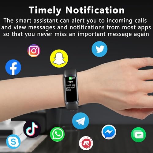 ZKSSGY Dark Black Fitness Tracker with 24/7 Heart Rate Blood Oxygen Sleep Monitor 1.1" AMOLED Touch Screen, IP68 Waterproof, Multiple Sports Modes