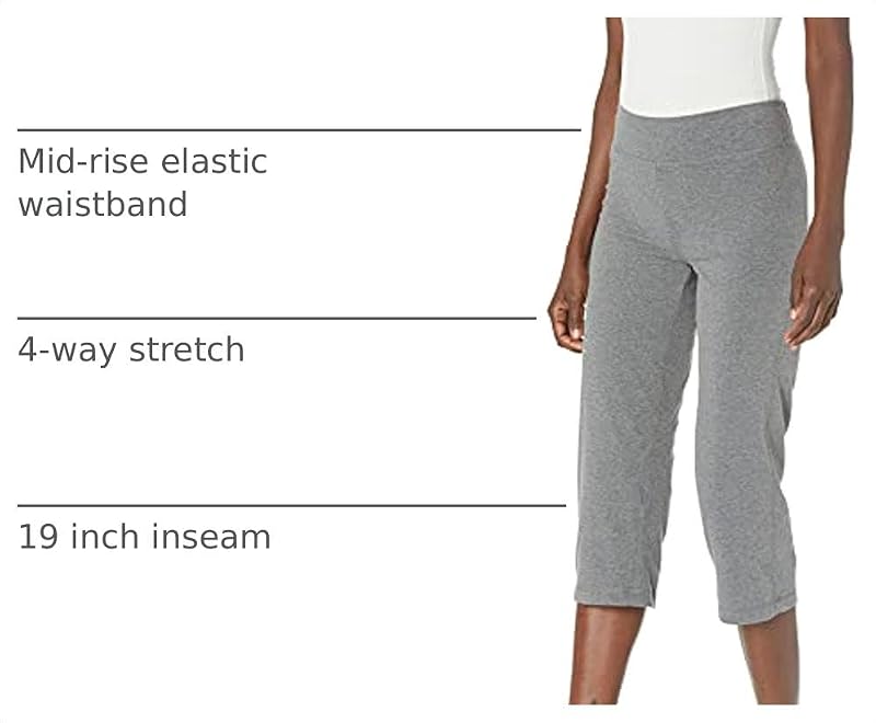 Danskin Women's Basic Capri Pants - Medium Charcoal Grey Heather