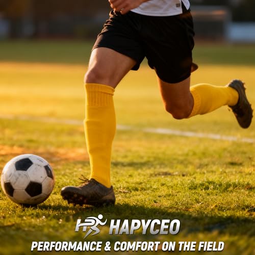 Knee High Soccer Socks for Baseball Softball Football 12 Pairs Mustard Yellow - Variation of THIS listing