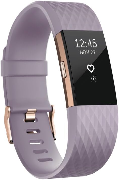 Fitbit Charge 2 Heart Rate + Fitness Wristband, Black, Large (US Version), 1 Count