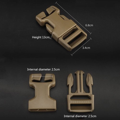 YASHALY 2pcs 1'' Secure and Reliable Tactical Quick-Release SRB QASM Buckles Side Release Buckle for Heavy-Duty Use (BK)