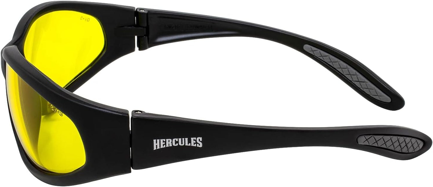 Global Vision Three (3) Pairs Hercules Safety Sunglasses with Clear, Smoke, and Yellow Lens