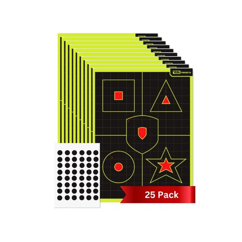 Splatter Shot - 12 x 18 inch - High Visible Impact, Shooting Practice Target, Accuracy for BB Guns, Rifles, or Pistols Range. Shot Reactive Upon Impact Indoor and Outdoor (25 Pack)