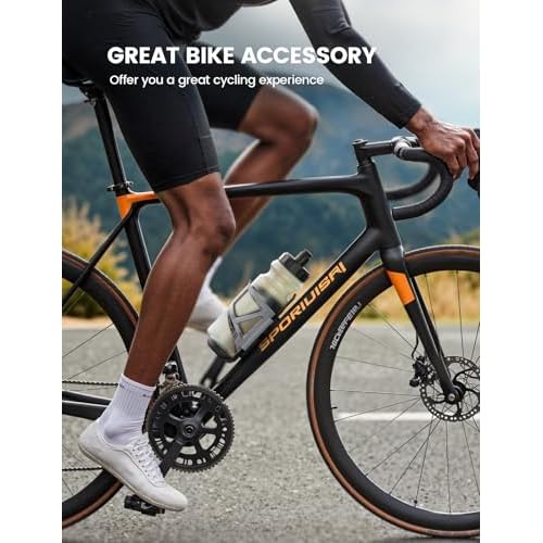 Lamicall Bike Water Bottle Holder - [Tracker Storage] [Adjustable Spring Design] Bike Cup Holder, Bicycle Drink Cage, Cycling Bike Water Bottle Cage with Screws Tool, for 2.28-3.39" Diameter Bottles