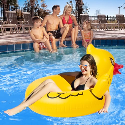 Float Joy Large Inflatable Rubber Duck Pool Float with