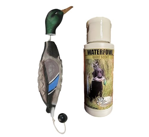 HuntEmUp Ultimate Waterfowl Dog Training Scent - with Realistic Mallard Training Dummy Included for Effective Bird Dog Training