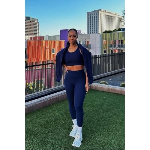 Fabletics Women's On-The-Go PowerHold High-Waisted Legging, Maximum Compression, Flattering, XXL/Regular | 27, Deep Navy