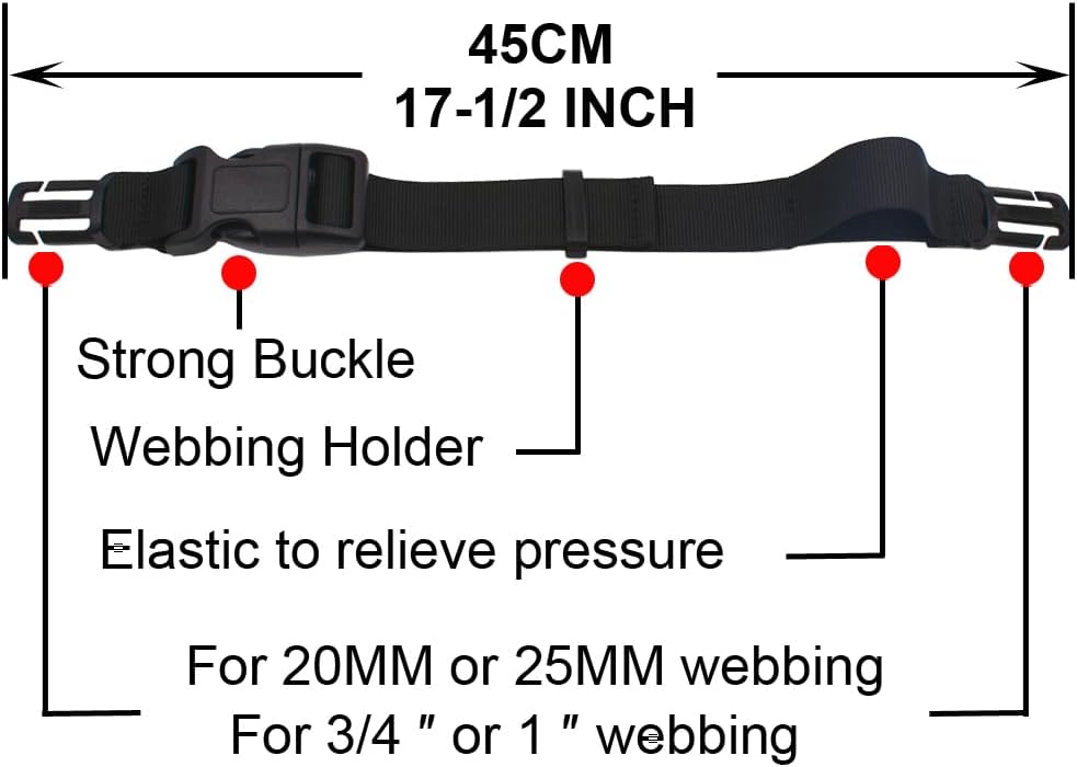 YYST Sternum Strap Backpack Chest Harness for Backpack with 20MM or 25MM Webbing