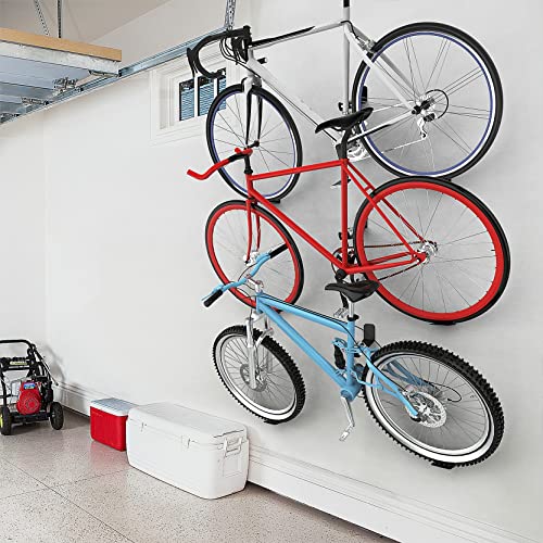Heavy Duty Bike Pedal Wall Mount Hanger 3-Pack - Black Wall Bike Rack