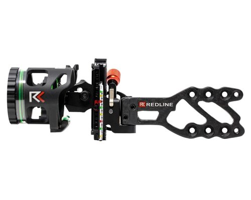 Redline RL-1 Carbon Single Pin Slider Bow Sight - .019 Fiber Pin with 2nd & 3rd Axis Adjustments and Enclosed Fiber Optic Ring, Right Handed Bow Setup