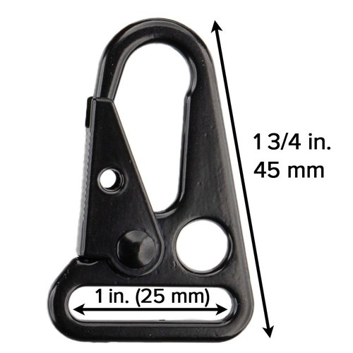 Paracord Planet Metal Sling Clips with Black Finish – Attach to Bags, Belts, and Hooks – 1" 4 Pack