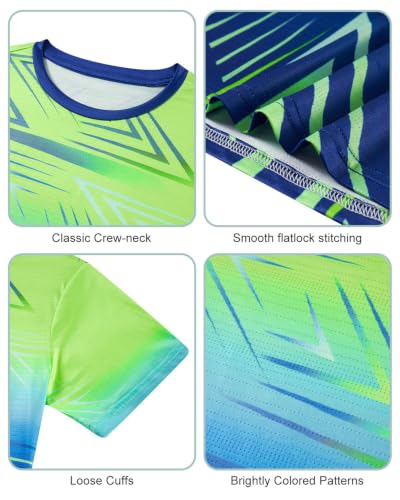 Kids Mesh Athletic T-Shirt - Quick Dry, Moisture Wicking, Neon Color 11-12Y