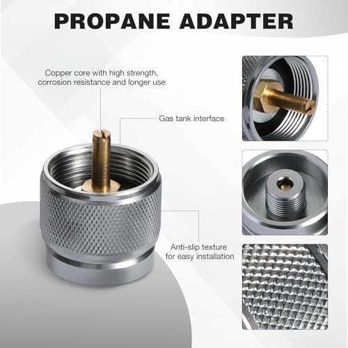 REDCAMP 3PCS Propane/Isobutane/Butane/Refill Adapters Set, Propane To Butane Adapter Conversion, Butane Fuel Canister Shifter, Great for Jetboil Fuel Canister, Backpacking Camping Stove Adapter