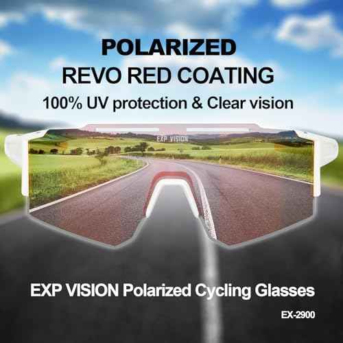 EXP VISION Polarized Cycling Glasses, UV 400 Sports Sunglasses Biking Goggles Running Hiking Golf Fishing Driving