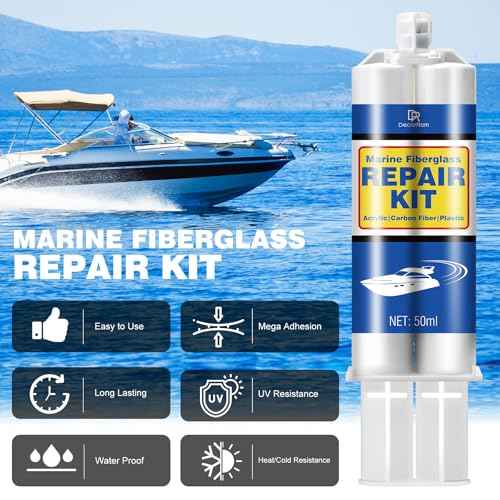 Marine Fiberglass Repair Kit - 3.4oz Clear Gel Coat & Gelcoat Repair Kit for Boats, Fiberglass Repair Epoxy Filler, Fast Repair for Scratches, Cracks, Holes, Fiber Glass Patch Kit for Acrylic