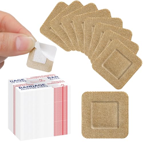 Fabric Square Bandages - 7/8 Inch, Pack of 200, Individually Wrapped - First Aid